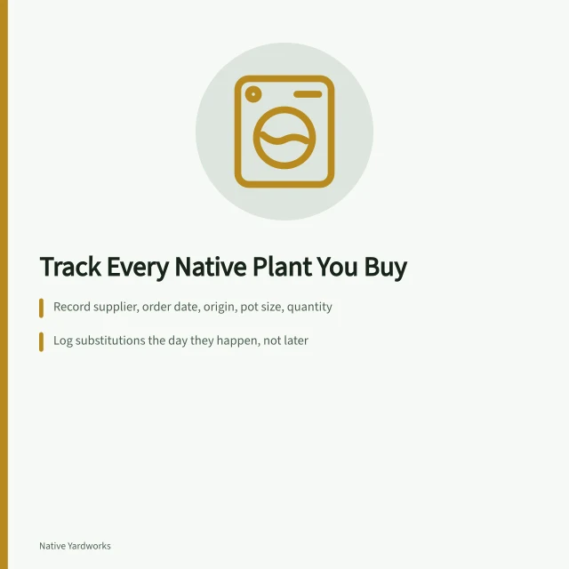 Checklist card for annual native plant nursery record keeping. Checklist for native plant nurseries maintenance: the annual review