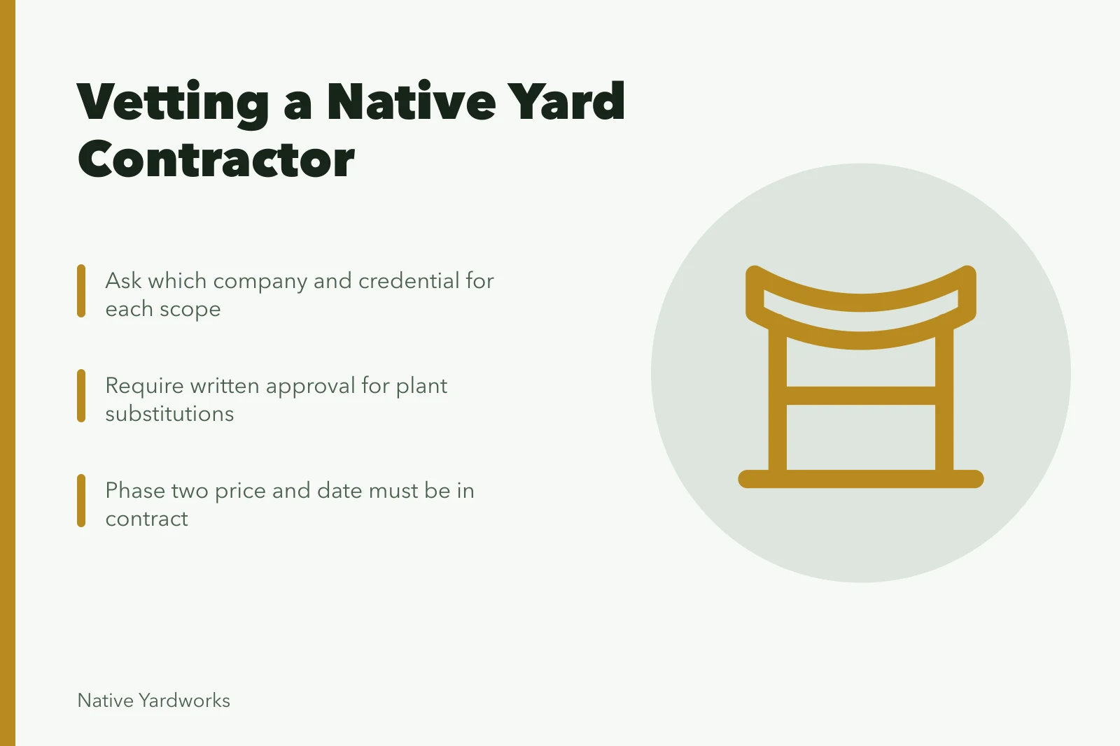 Checklist for screening a native yard makeover contractor before signing. Untangling native yard makeovers contractor: before you sign