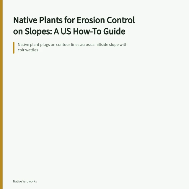 Native plant plugs on contour lines across a hillside slope with coir wattles. Native Plants for Erosion Control on Slopes: A US How-To Guide