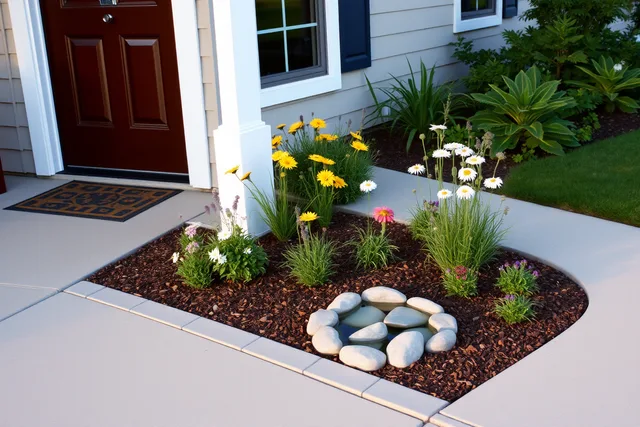 Entry bed replanted with three repeating native species and a clean edge. Small-space native makeovers built to finish in a single weekend