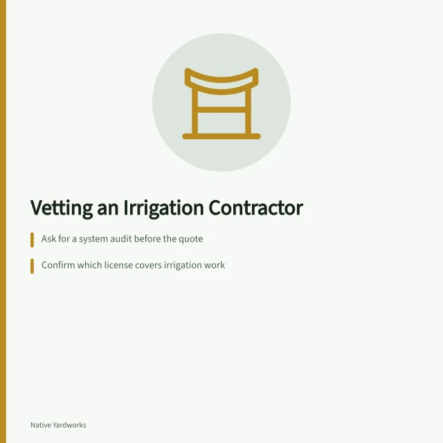 Checklist for hiring an irrigation contractor who measures and tests. Why does questions about the team matter so much for water saving yard products contractor?