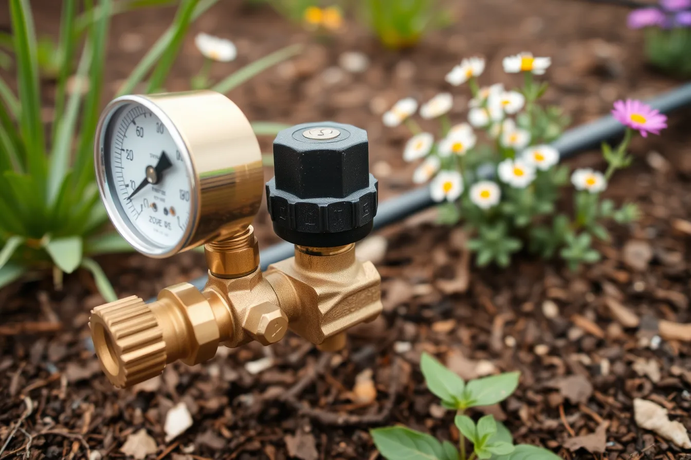 Pressure gauge and regulator installed inline on a drip irrigation zone in a garden bed. Where do the results for water saving yard products reviews usually go wrong on the review framework?