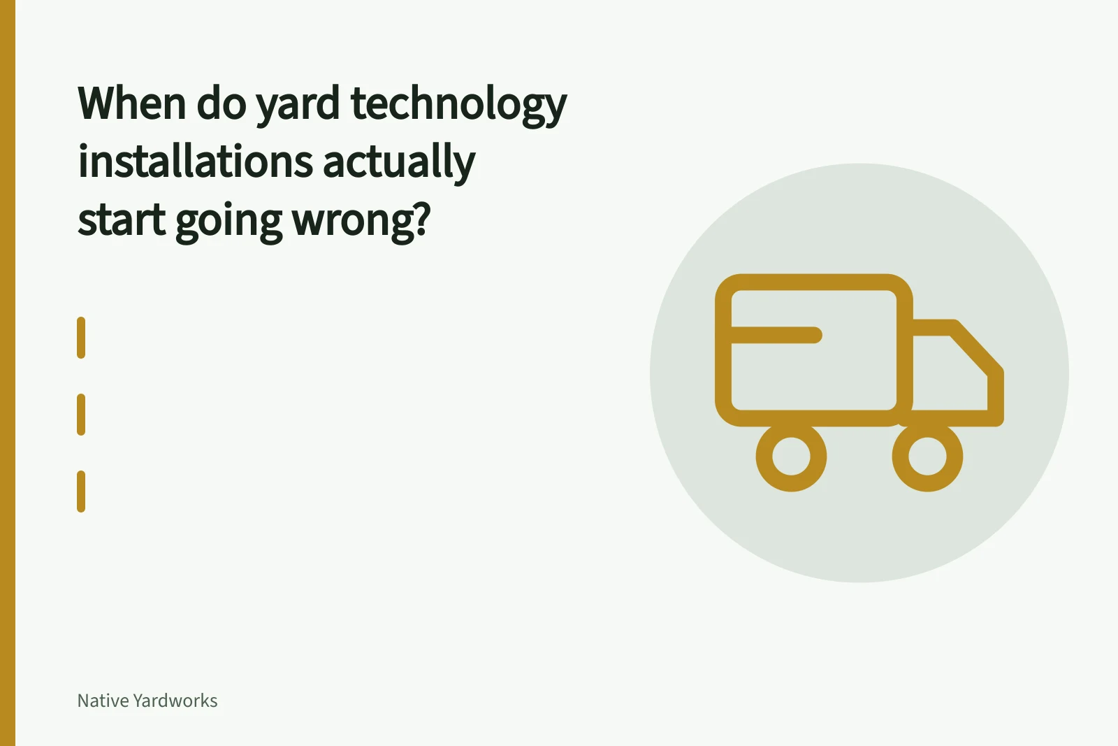 Spray-painted utility locate marks and flags on a lawn before trenching begins. When do yard technology installations actually start going wrong?